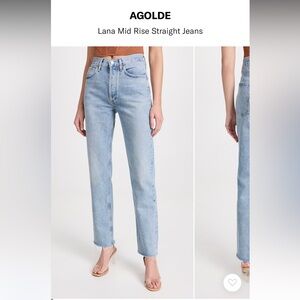 AGOLDE Lana Mid Rise Straight Jeans